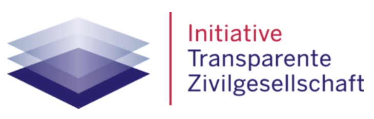 Logo der Initiative Transparente Zivilgesellschaft mit drei als transparent dargestellten Papierseiten
